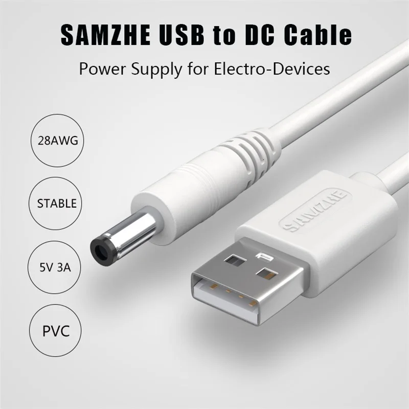 Кабель питания SAMZHE с USB на DC 3 5 мм/5 мм В А 1 м зарядный кабель для mp3 плеера динамика