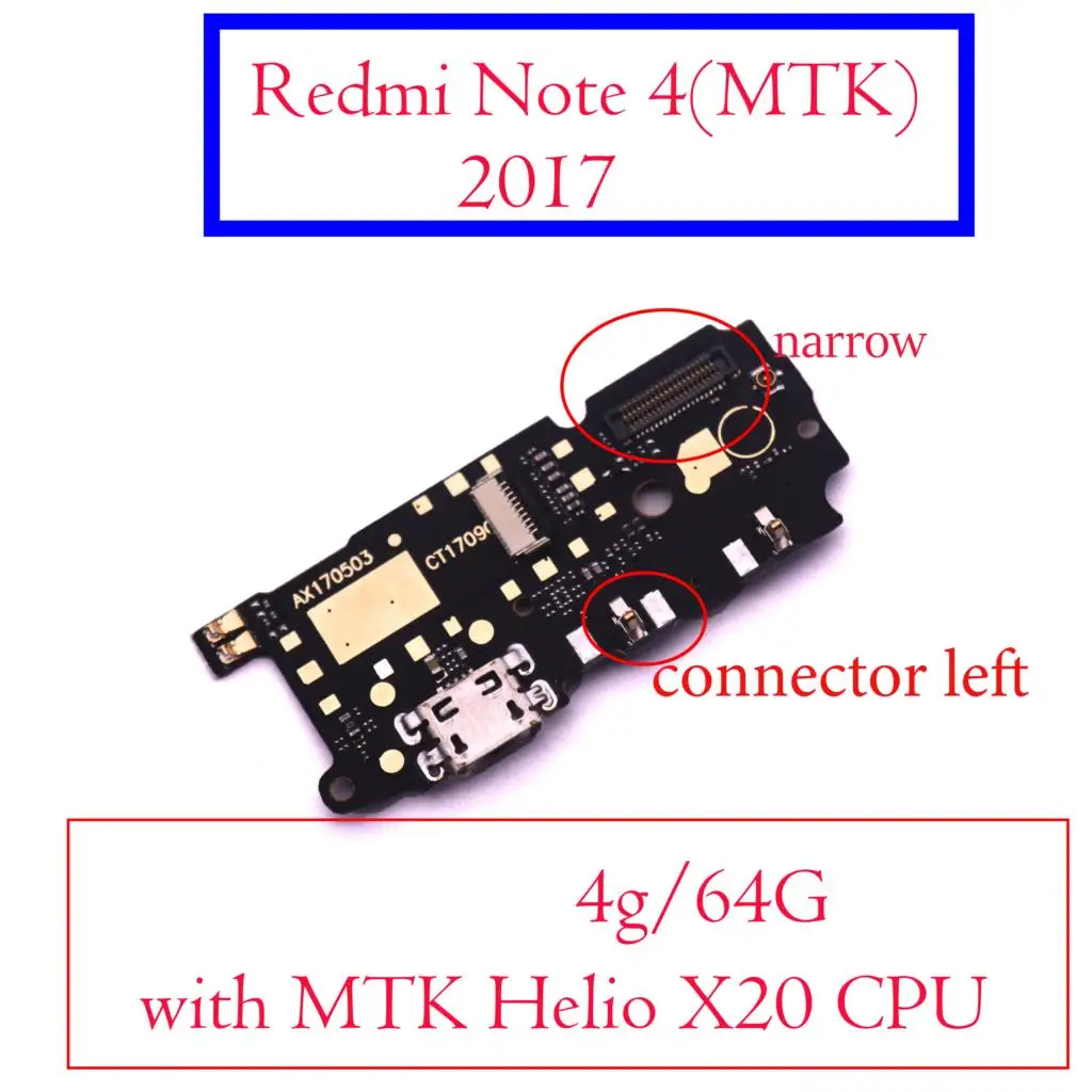 Для Xiaomi Redmi Note 4 4X Китай MTK USB зарядное устройство зарядный порт Micro USB док-станция Разъем Запасные части Redmi Note4 - Цвет: Note4  MTK