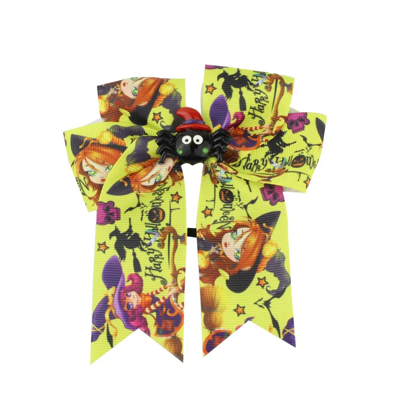 Elastic Hair Bands Fashion Cute Printed Bow High Quality Baby Headwear for Girls Grosgrain Rope Ponytail Holder Accessories | Детская
