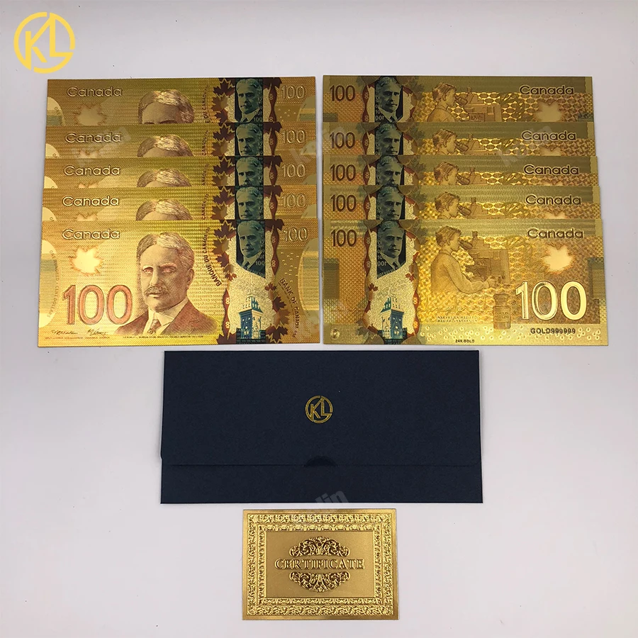 KL 10 шт за лот валюты банка канадский сувенир банкнот 100 долларовые банкноты из