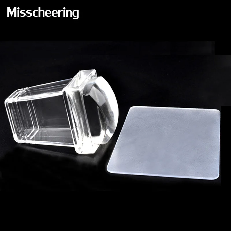 Новый квадратный желеобразный силиконовый штамповочный штамп для дизайна