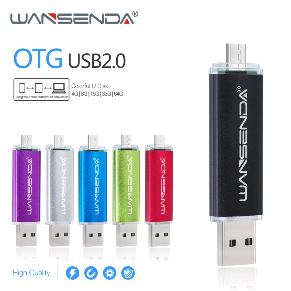 

WANSENDA OTG USB Flash Drive USB 2.0 & Micro USB Pen Drive 256GB 128GB 64GB 32GB 16GB Pendrives Dual 2 in 1 OTG Micro USB Stick