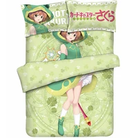 anime jk cartoon bedding sets cardcaptor sakura kinomoto sakura cute frog comforter set bed flat sheet quilt cover pillowcase