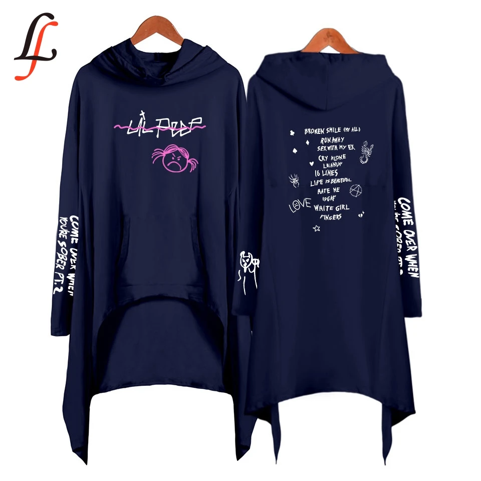 Женское платье с капюшоном lil peep Kpop Повседневная Уличная одежда lilpeep в стиле