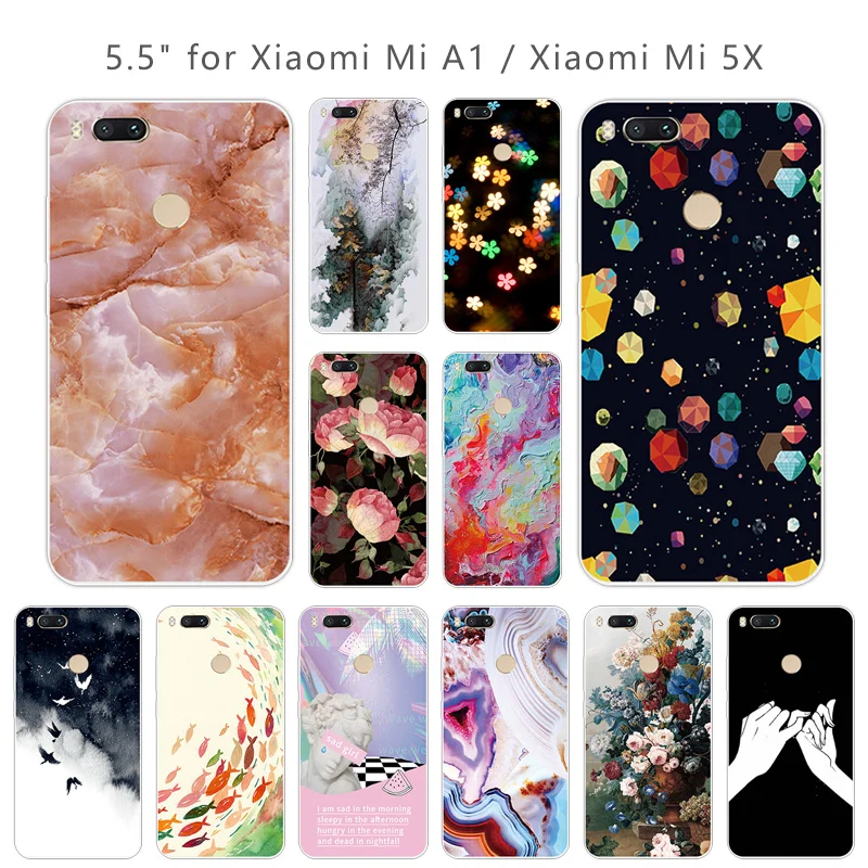 Чехол для Xiomi Mi A1 силиконовый Xiaomi Черный матовый чехол со звездой мягкий