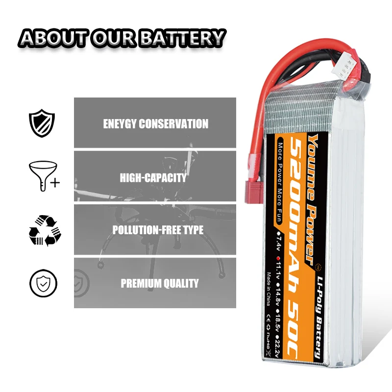 YOUME 3S 5200 мАч 11 1 В 50C LiPo RC батарея W Deans XT60 разъем для масштаба 1/10 автомобиль Evader BX