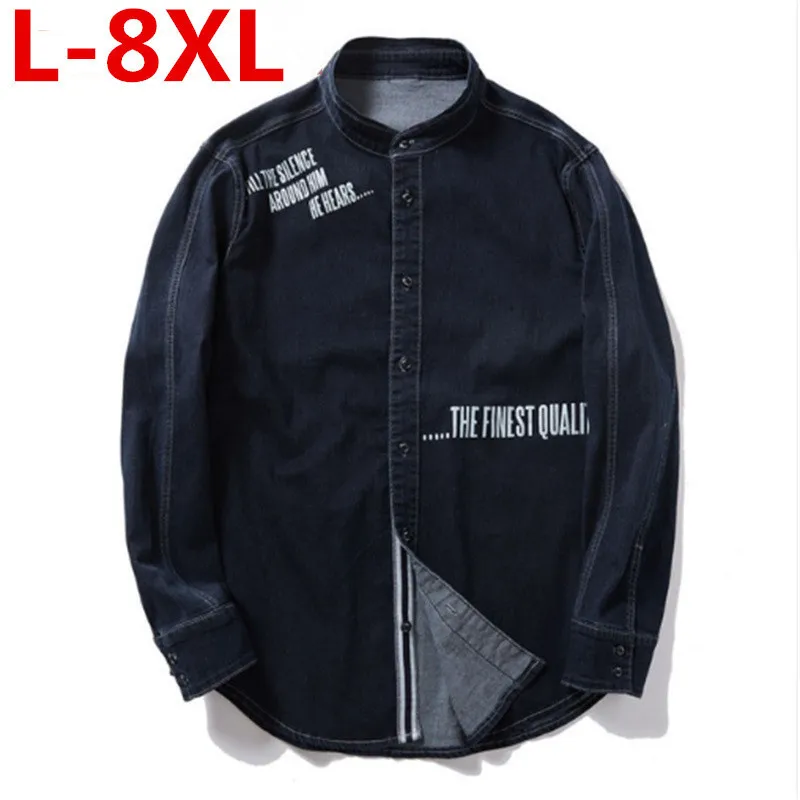 Новинка 2018 Мужская джинсовая куртка большого размера плюс 8XL 7XL 6XL 5XL мужские