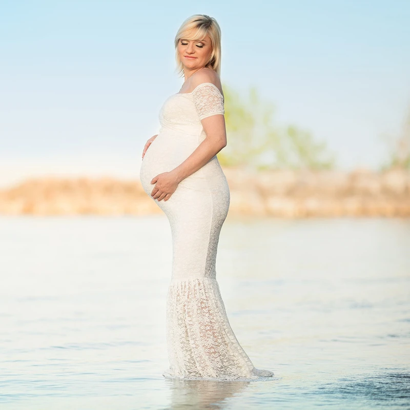 2018 Платья для беременных Русалочка реквизит фотосессии сексуальное кружевное