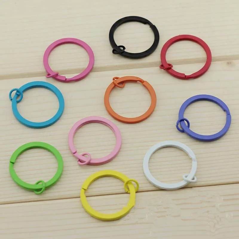 Tanduzi 20PCS Metal DIY Accessories Color Painted Key Ring Split Fluorescent Candy Keychain Chains 30MM Decoden | Дом и сад