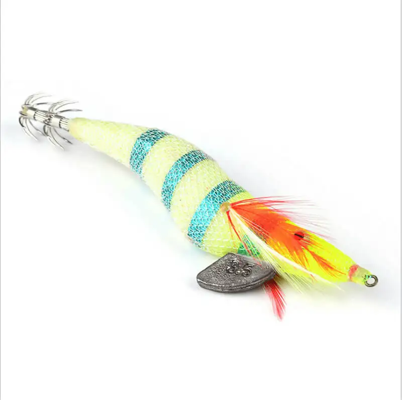

5pcs 10.1cm/10.6g Luminous Squid Hard Fishing Lure Bait Artificial CrankBait Swimbait Jig 3.0# Hook Saltwater Freshwater Bass