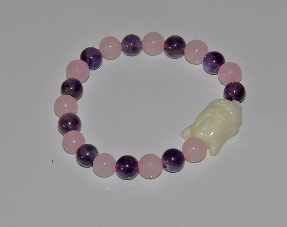 Фиолетовый кварцевый браслет Будды чакра исцеляющая медитация третий глаз