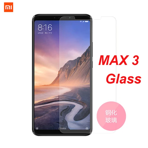 MAX 3 Glass Xiaomi Mi макс 3 чехол 2 смарт-чехол-книжка из искусственной кожи чехол из натуральной кожи/Xiaomi Mi макс 3 MAX3 защитная пленка из закаленного стекла - Цвет: MAX 3 Glass
