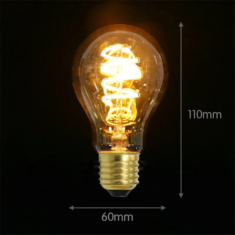 

4pcs/lot Vintage Edison LED Bulb 5W E27 LED Filament Bulbs ST64 A19 COB Soft Filament Decorative Warm White AC85-265V for bar