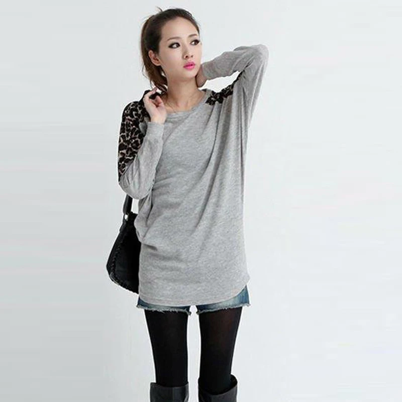 Модные женские свитера 2015 модные пуловеры с леопардовым принтом бесплатная