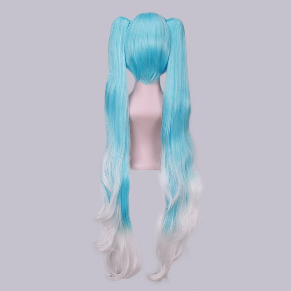

120cm Anime VOCALOID Miku Long Cosplay Wig Synthetic Hair With Ponytails Halloween Costume Wigs For Women High Temperature Fiber