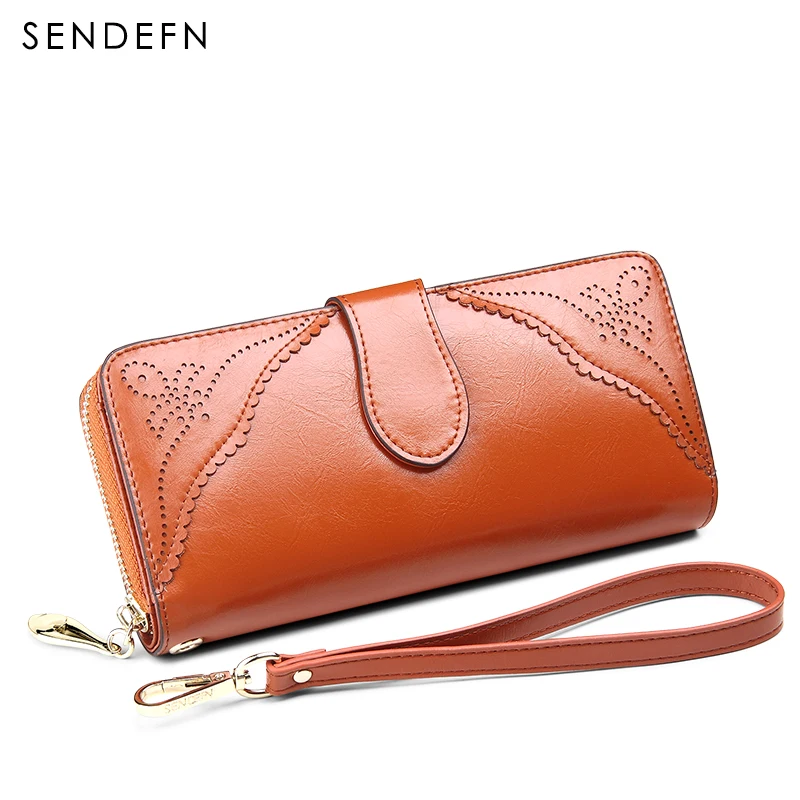 Лидер продаж кошелек бренд Портмоне Разделение кожа Для женщин портмоне