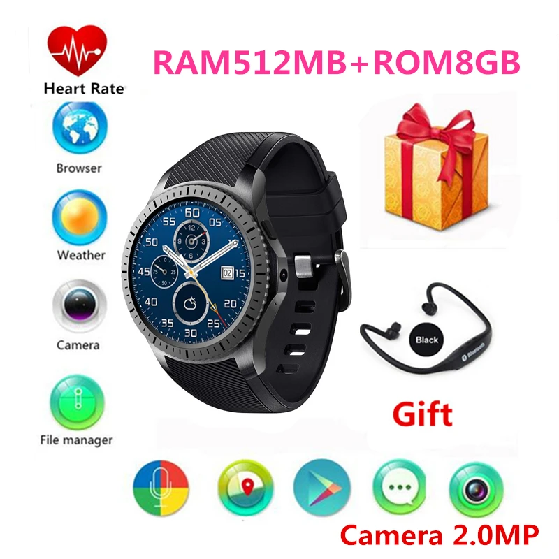 Smartwatch GW11 для SAMSUNG gear S3 поддержка 2.0MP камеры монитор сердечного ритма умные часы