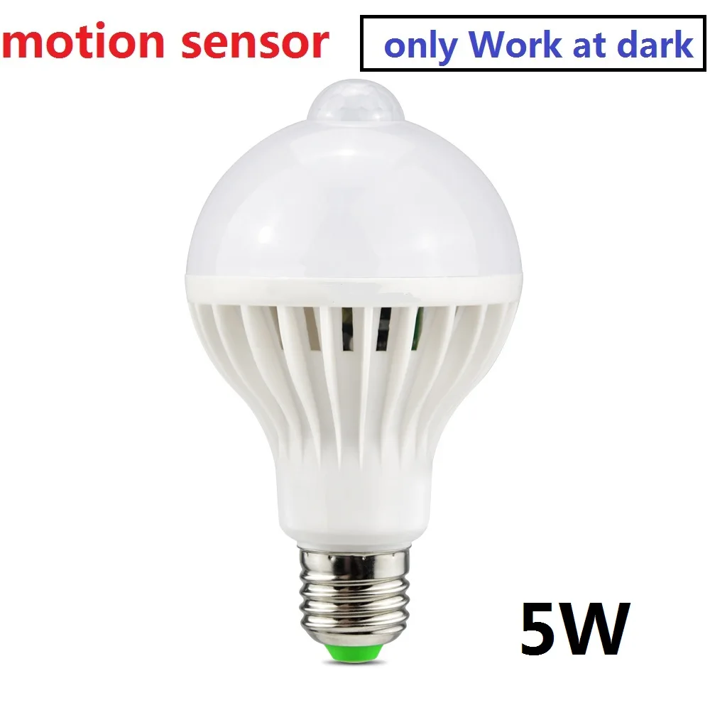 Motion Sensor 5W PIR датчик движения светодиодный светильник 3 Вт 5 Вт 7 Вт 9 Вт 12 Вт 220 В E27 кухонная лампа для ЛЕСТНИЦЫ шкаф аварийный светильник ing - Цвет: Motion Sensor 5W