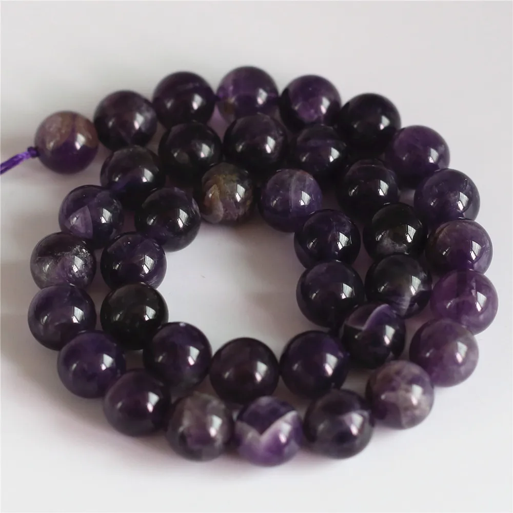 

140pcs/lot 10mm Round Natural Purple Amethysts Crystal Stone Beads For Bracelets Men Women DIY Making Jewelry Accessories