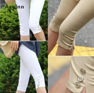 Aselnn Лидер продаж! 2019 летние брюки и капри женские модные повседневные Капри со