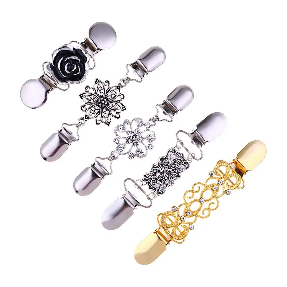 

5Pcs/Set Women Cardigan Collar Clip Flower Dress Shawl Clasp Decoration
