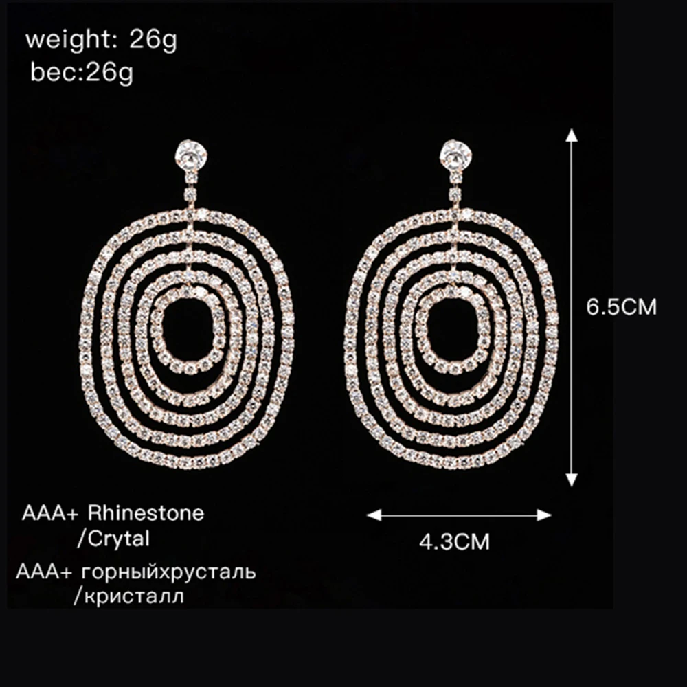 Женские массивные серьги YFJEWE с отпечатками пальцев круглые со стразами модные