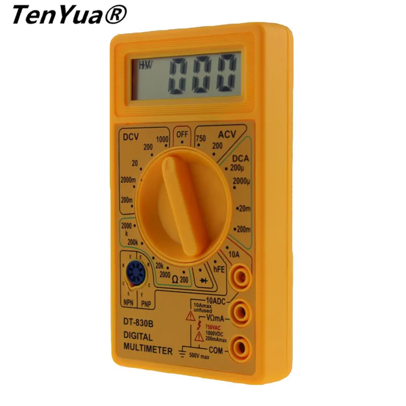 TenYua DT-830B Цифровой Вольтметр Омметр Амперметр мультиметр Ручной тестер DT830B AC DC 750/1000 в Ампер Вольт Ом домашний тестер