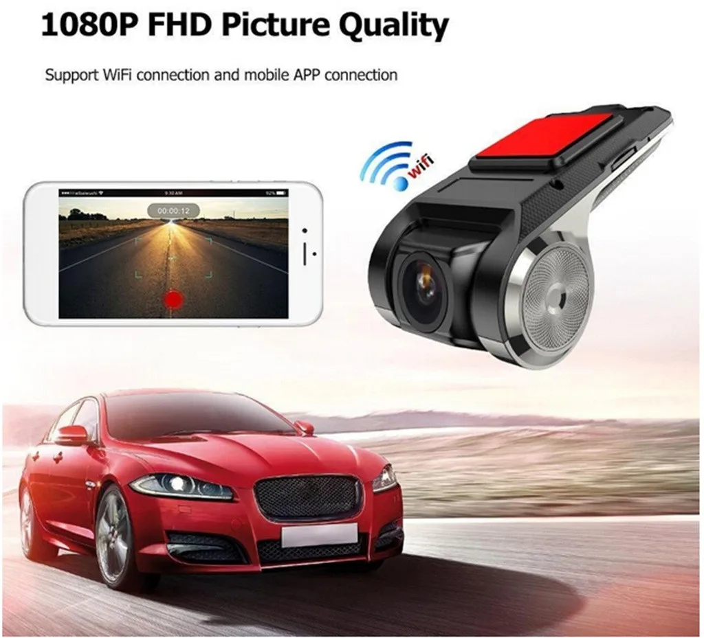 1080P FHD Автомобильный видеорегистратор камера видео рекордер 1G DDR WiFi ADAS g сенсор