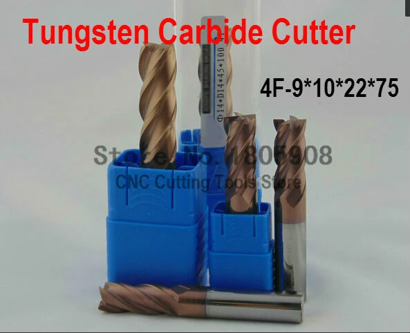 

HRC60 4F-9*10*22*75 cnc cutter tool tungsten alloy milling cutter