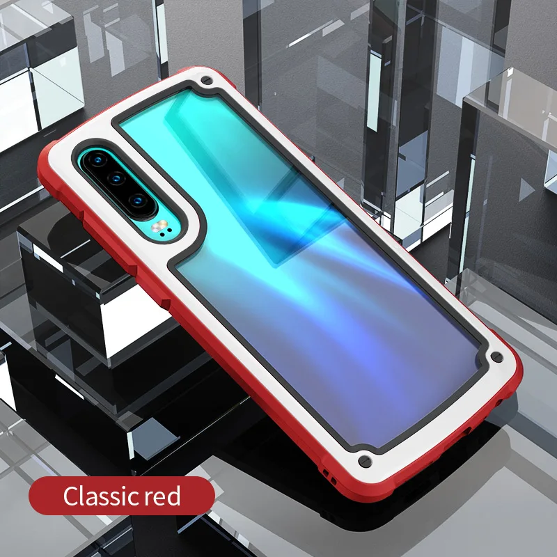 Red 360 градусов полный противоударный чехол для huawei P30 P20 Lite Роскошный Жесткий PC+ TPU чехол для huawei P20 P30 mate 20 Pro Coque Capa - Цвет: Red