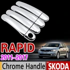 Для Skoda Rapid 2011-2017 Хромированная ручка Накладка комплект седан Comib 2012 2013 2014 2015 2016 автомобильные аксессуары наклейки стайлинга автомобилей