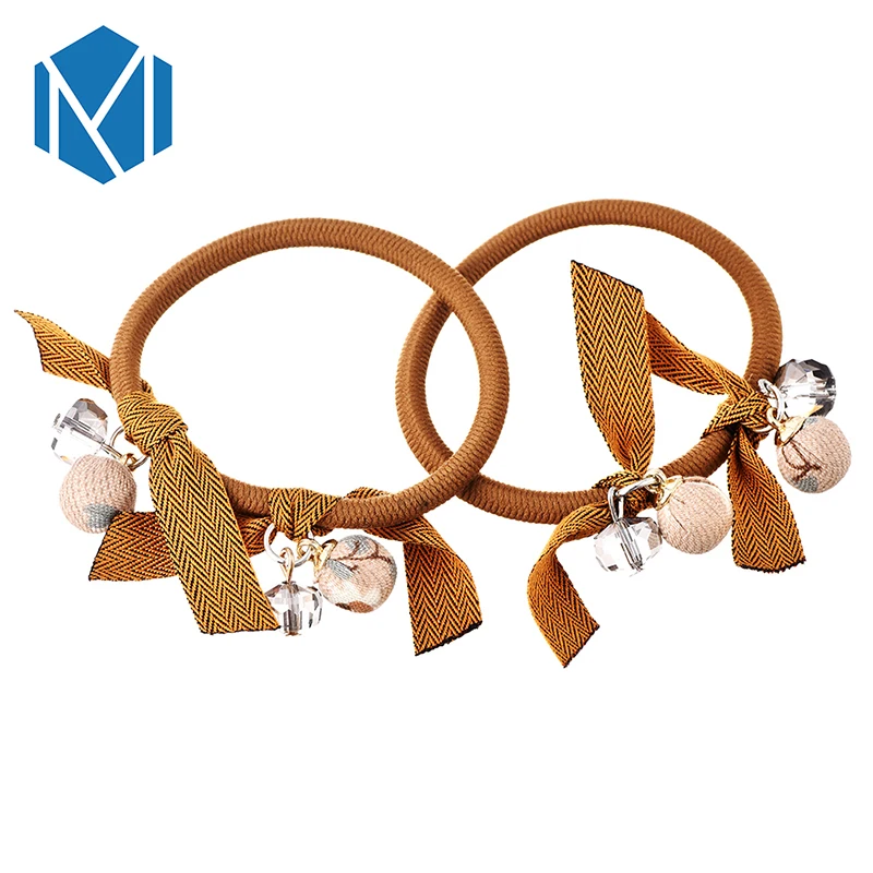 Q MISM 1 Pair=2 Pieces Women Elasic Hair Bands Bowknot Rhinestone Gum For Rubber Girls Scrunchy | Детская одежда и обувь