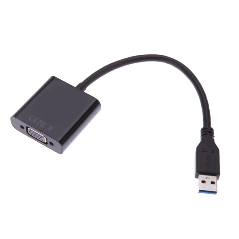 

USB 3,0 к VGA Мульти-дисплей адаптер конвертер внешняя видеокарта черный
