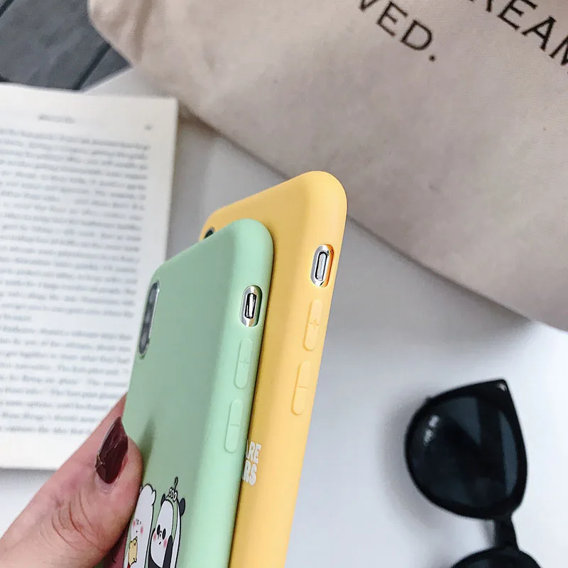 Мягкий чехол для Iphone X 10 XS XSMAX XR 8 7 6 6S plus милый силиконовый с изображением медведей