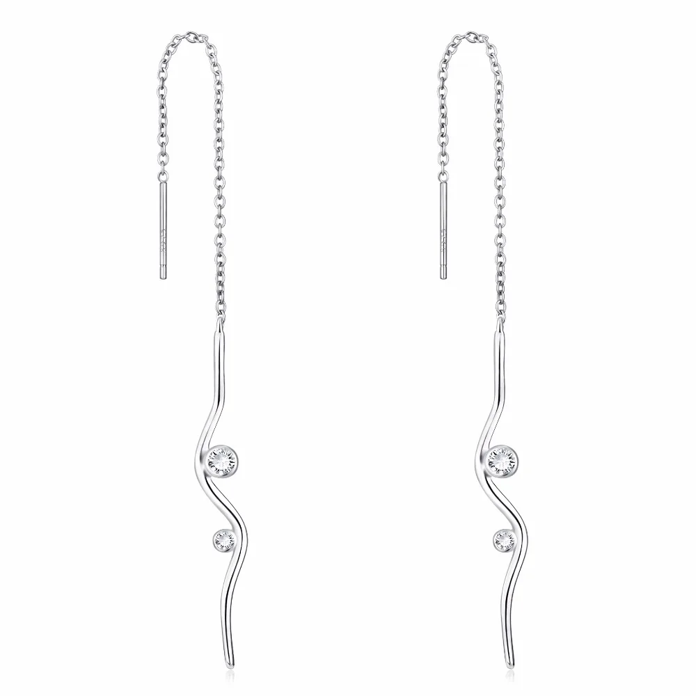 Женские серьги подвески из серебра 925 пробы на длинной цепочке|drop earrings|earrings