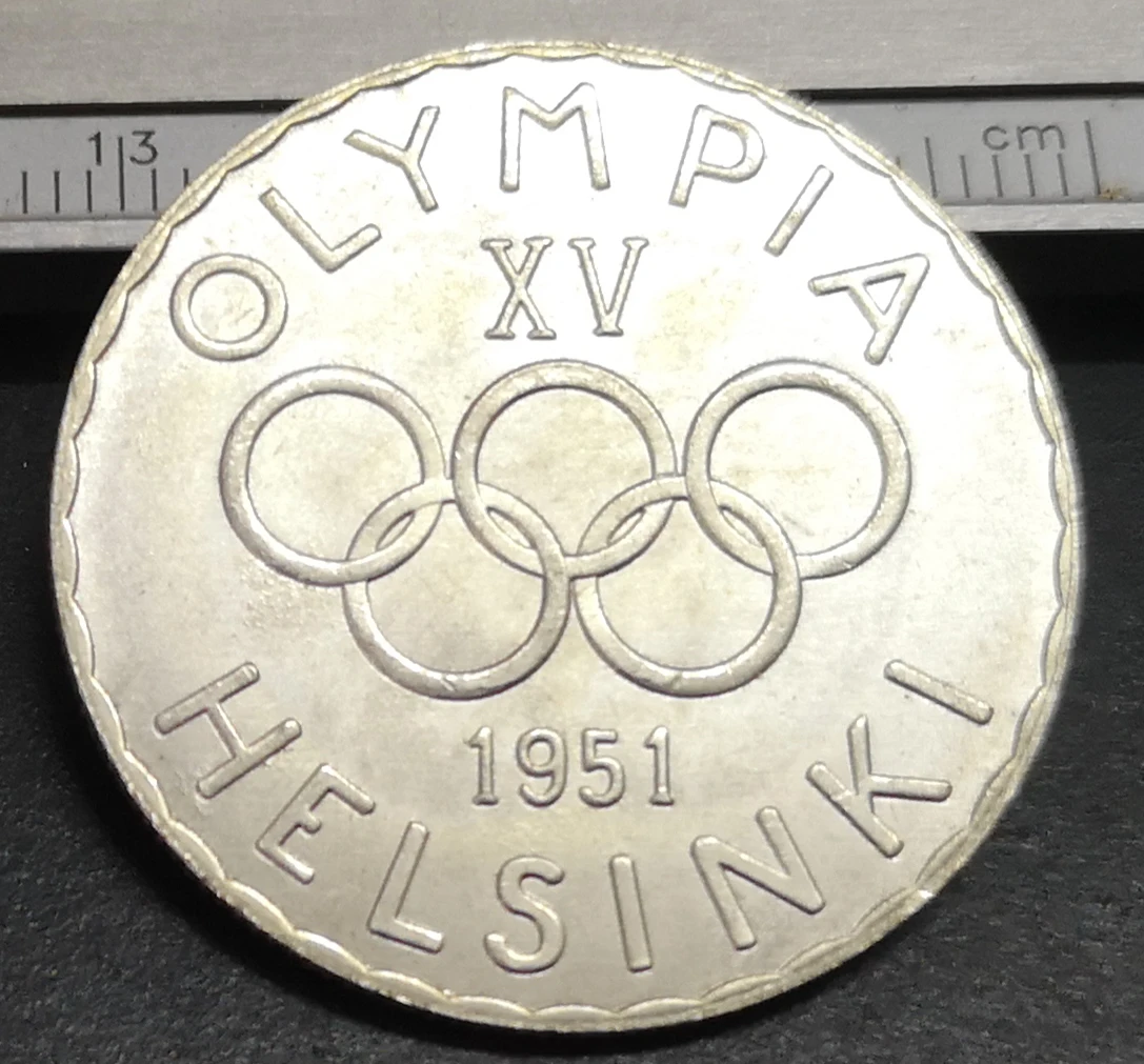1951 Finland 500 Markkaa(Олимпийские игры) Посеребренная копия редкой монеты