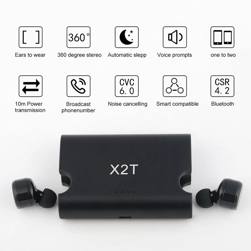 2018 Новый x2t HiFi Беспроводной Bluetooth Наушники Портативный двойной наушники открытый