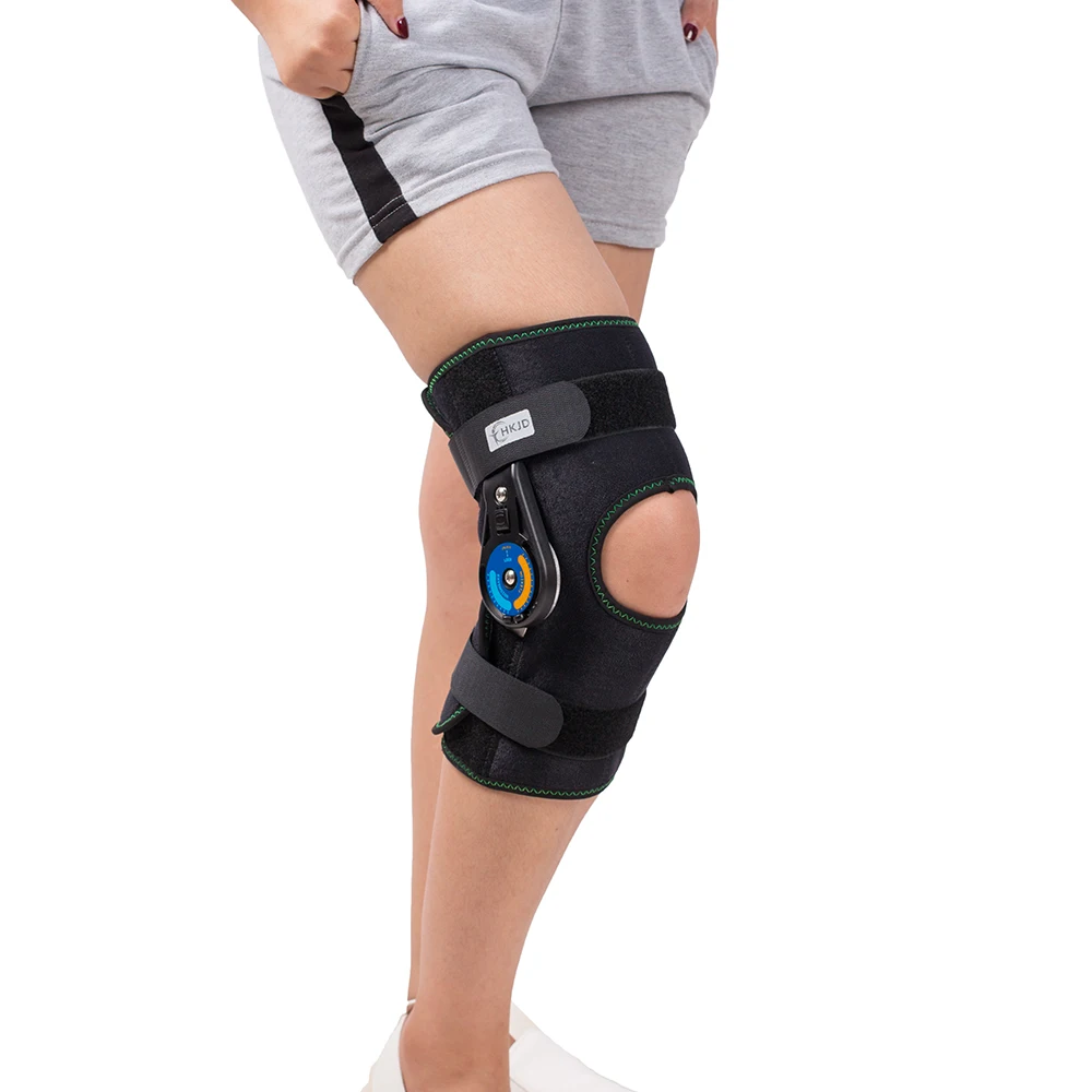 Hinged Knee Patella Brace Support Stabilizer Pad Belt Band Strap Orthosis Splint Wrap Immobilizer Guard ROM Knee Brace