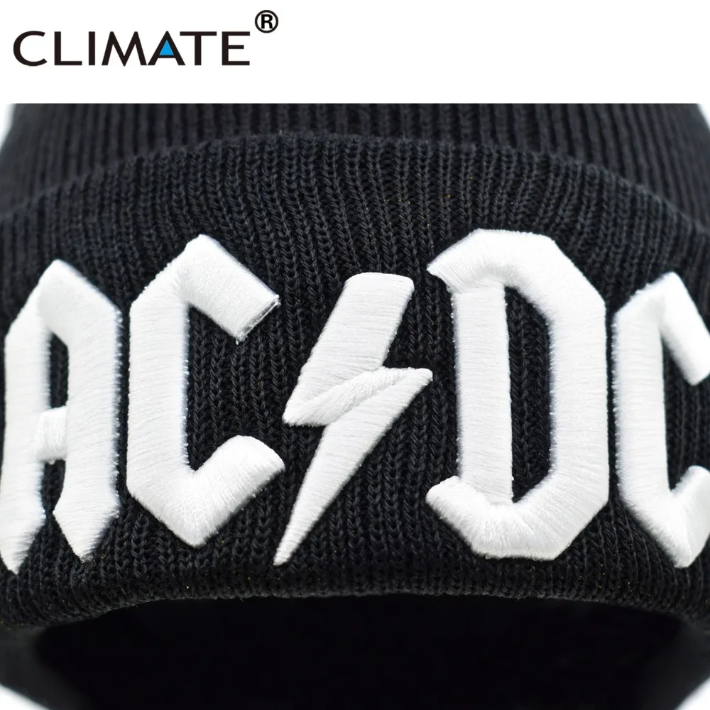 Климат Для мужчин женщин зима теплая Шапка бини рок ACDC AC/DC группа теплые зимние