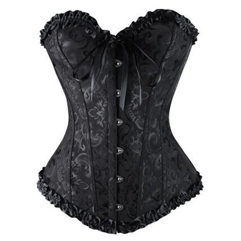 Женский атласный корсет с вышивкой и эффектом пуш-ап | Женская одежда