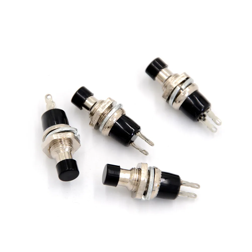 4 шт. мини мгновенный черный переключатель кнопок сброса без блокировки