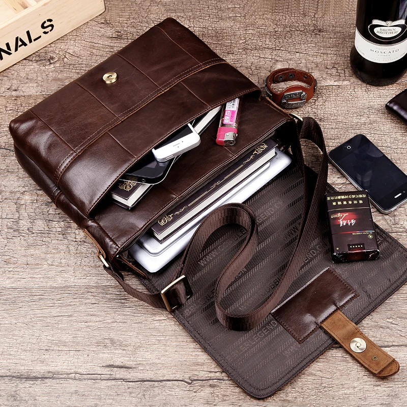 Мужская сумка через плечо для Ipad с клапаном на молнии винтажная дизайнерская