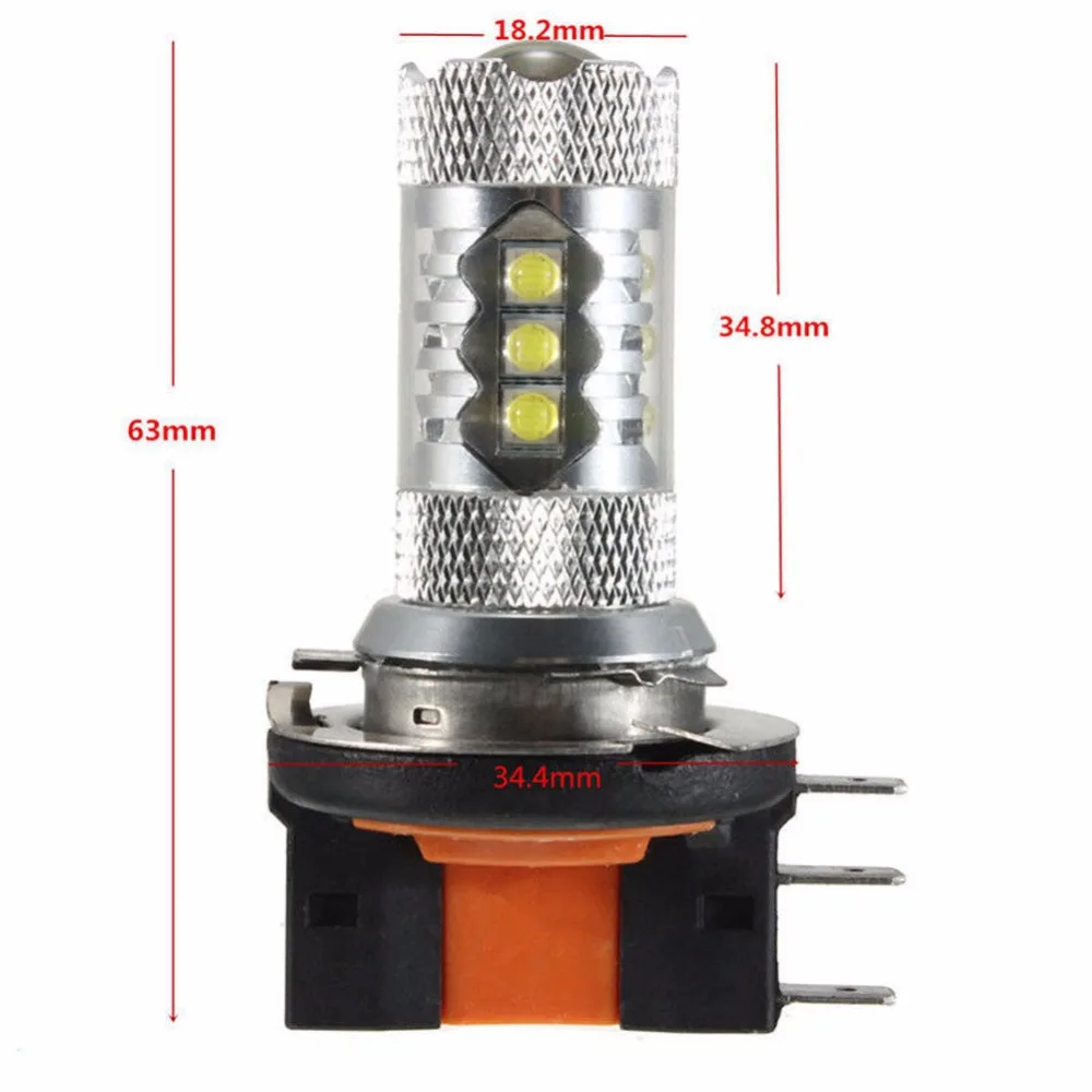 2 шт. светодиодный ные лампы H15 (PGJ23T1 Super White DRL 12 в 80 Вт CREEChip подходят для