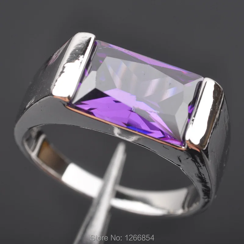 Классический фиолетовый камень кубического циркония для женщин Штампованные 925