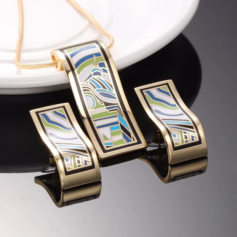 R & X Fashion 22 Joyas Сверкающее свадебное ожерелье/серьги Свадебное колье Дубай новый