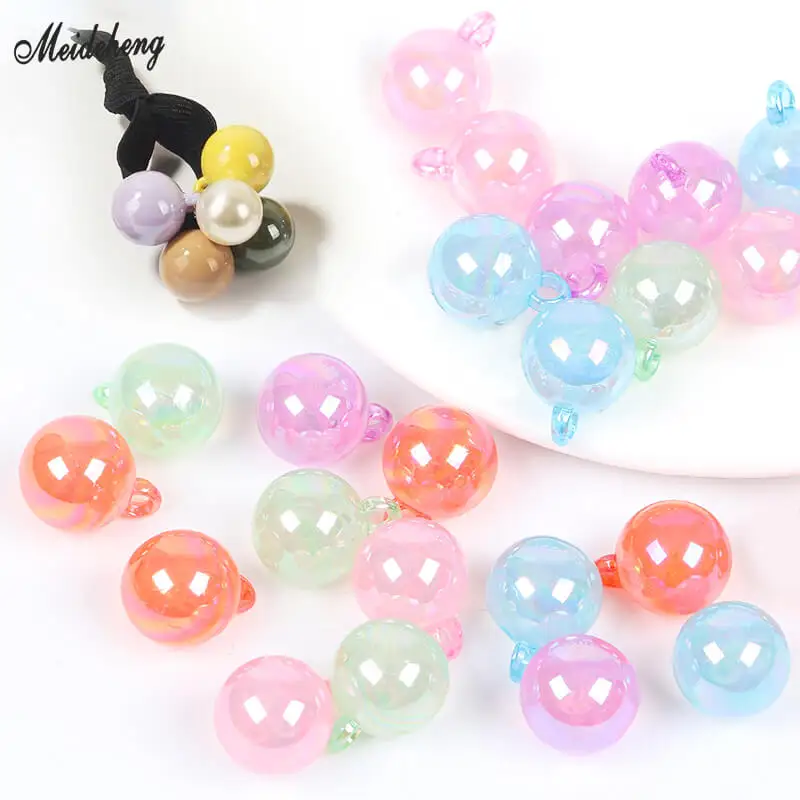 

Acrylic Fashion Jewelry Making Beads Korea Style Hanging Hole for Kids Headwear Solid Color Jelly Girl Ornament DIY Accessory