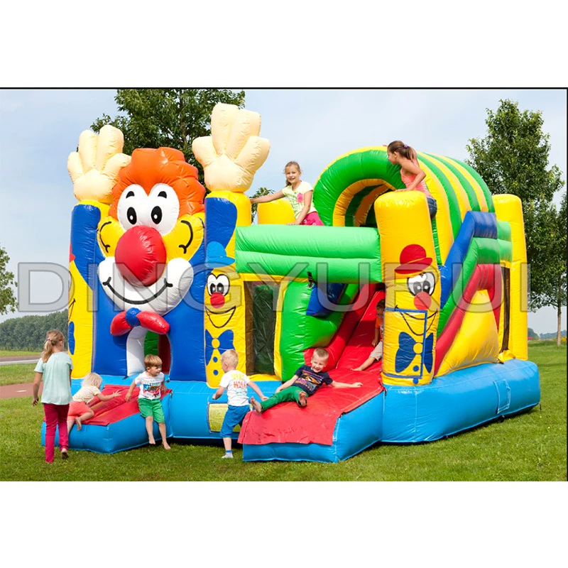 Outdoor commercial clown inflatable bouncer house china inflatable slide in slide combo for children christms decoration inflatable clown