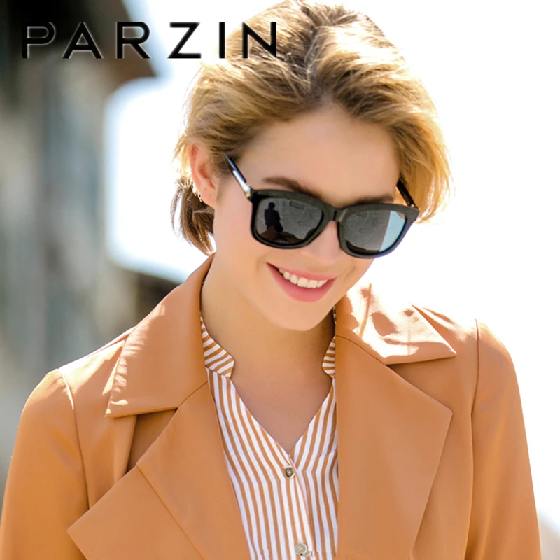 

PARZIN Fashion Polarized Sunglasses Women Lovers Beach Sun Shade Luxury Driving Sun Glasses Retro Square Lens 9270