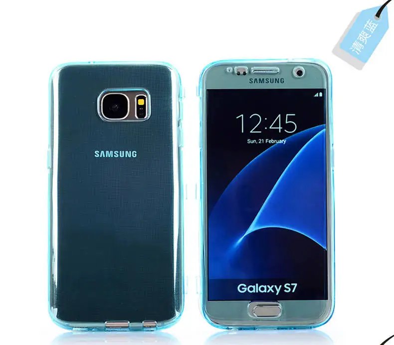 For Samsung Galaxy s6 edge Case Flip Clear Tpu Cover Silicone Transparent Coque Carcasa Touch Screen Protector Bag | Мобильные