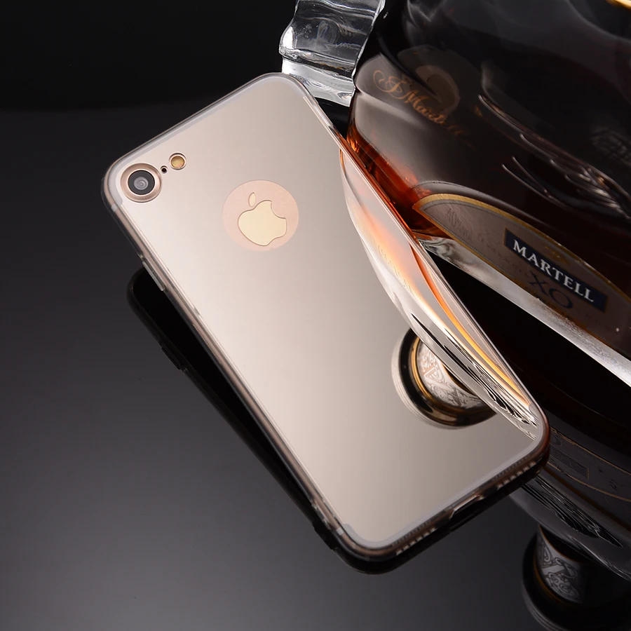 Fundas для Apple iPhone 7 зеркало случае мягкой ТПУ задняя крышка Чехол сотовый телефон В